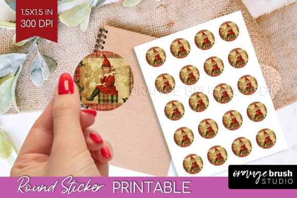 Download Vintage Christmas Printable Sticker - Premium Resources