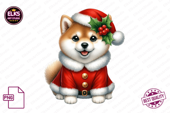 Download Watercolor Christmas Puppies Clipart - Premium Resources