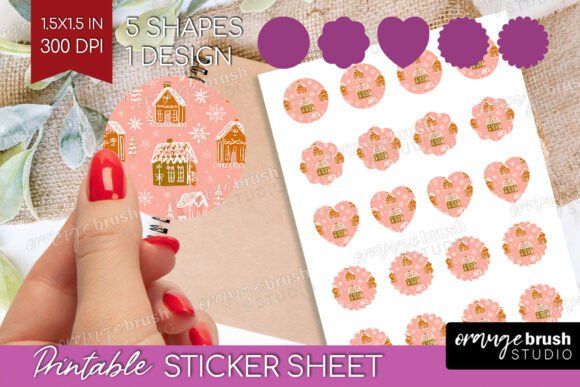 Download Pink Christmas Printable Sticker Sheet - Christmas printable Collection