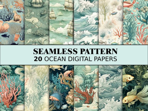 Download Seamless Sea Pattern Ocean Scrapbook - Sea pattern Collection