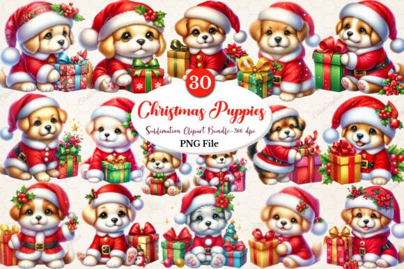 Download Watercolor Christmas Puppies PNG Clipart - Watercolor christmas puppies png clipart Collection