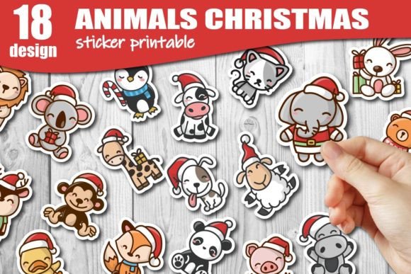 Download Animals Christmas Printable Sticker - Christmas printable Collection
